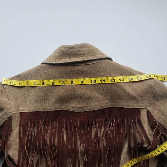 Vintage leather fringe western jacket, size small - Picture 5 of 9